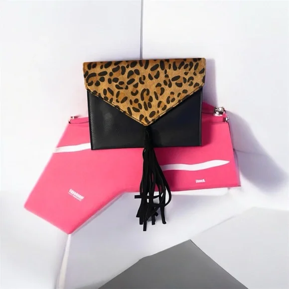 Leopard Print and Black Clutch Bag - Picture 6 of 7